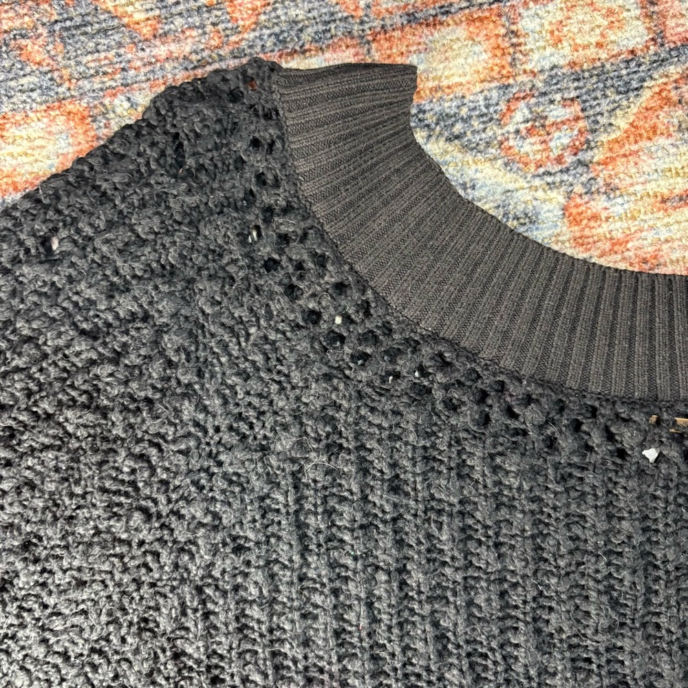 Free People Pandora's Boatneck Sweater in black size Small Oversized - Picture 12 of 13